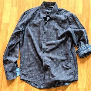 Tessa Elba men's regular fit long sleeve button-up shirt size small (14-14 1/2)